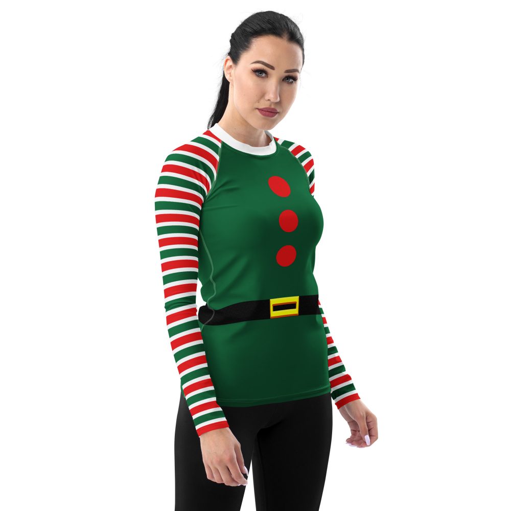Christmas Elf Costume Long Sleeve Rash Guard - Image 11