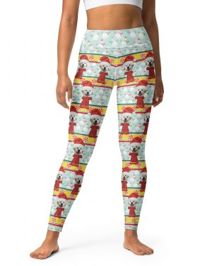 Custom Pet Photo Snowman Ugly Christmas Yoga Leggings