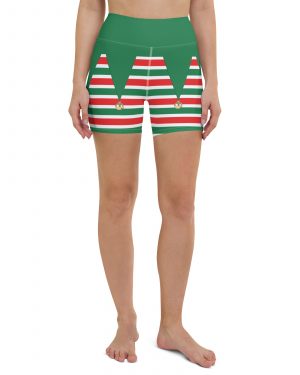 Christmas Elf Costume Festive Cosplay Yoga Shorts