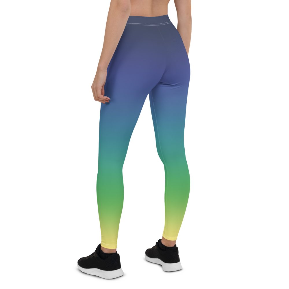 Ombre Blue Green Yellow Leggings - Image 9