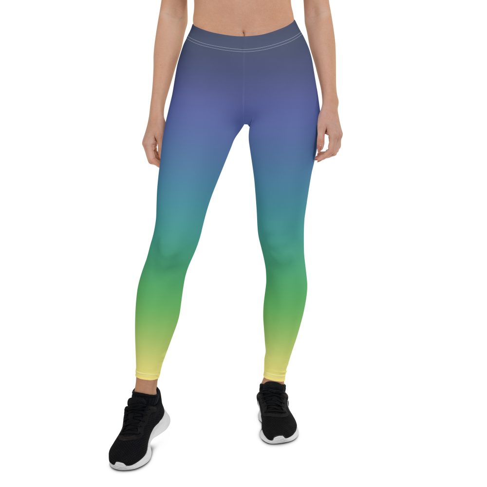 Ombre Blue Green Yellow Leggings - Image 6