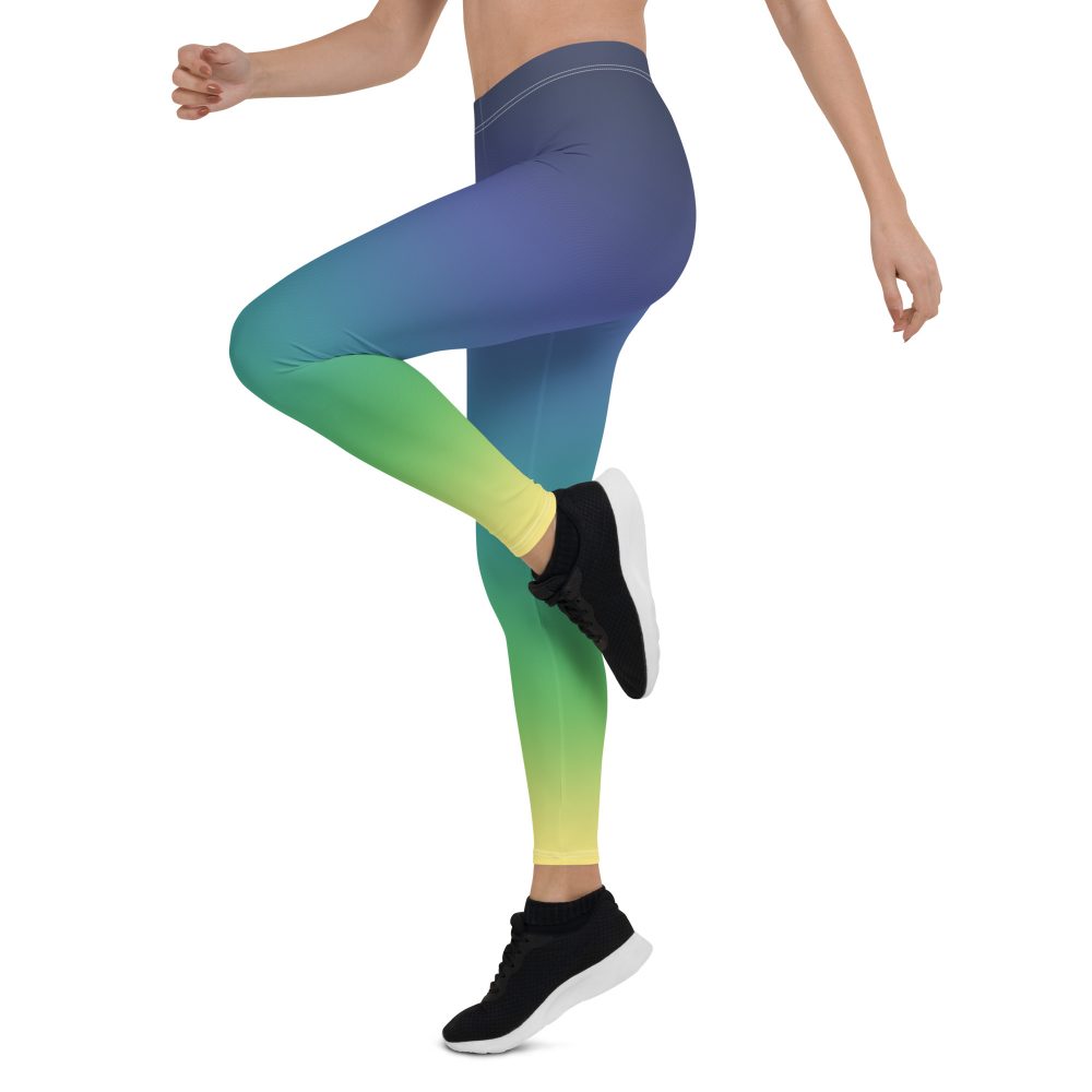 Ombre Blue Green Yellow Leggings - Image 11