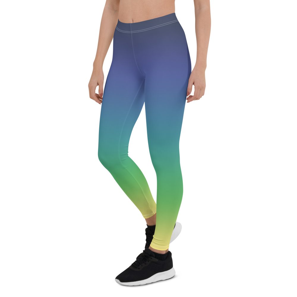 Ombre Blue Green Yellow Leggings - Image 10