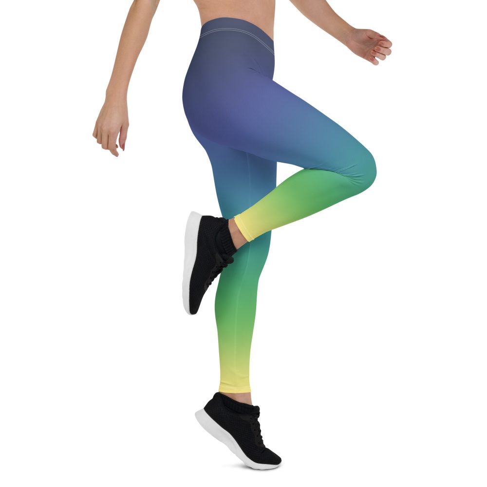 Ombre Blue Green Yellow Leggings - Image 13