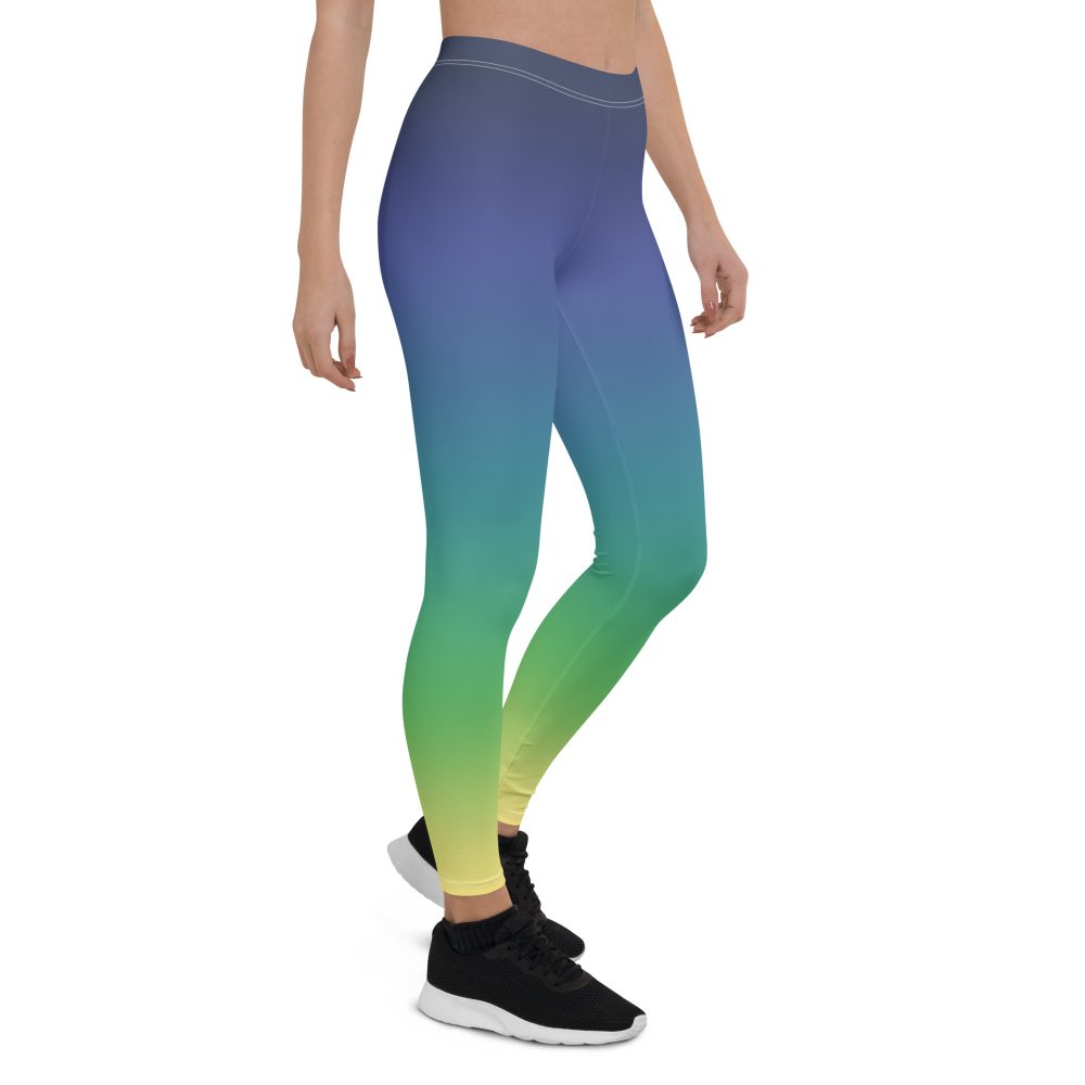 Ombre Blue Green Yellow Leggings - Image 12