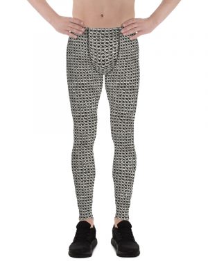 Medieval Chainmail Armor Print Men’s Leggings