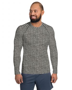 Medieval Chainmail Armor Print Men’s Long Sleeve Shirt