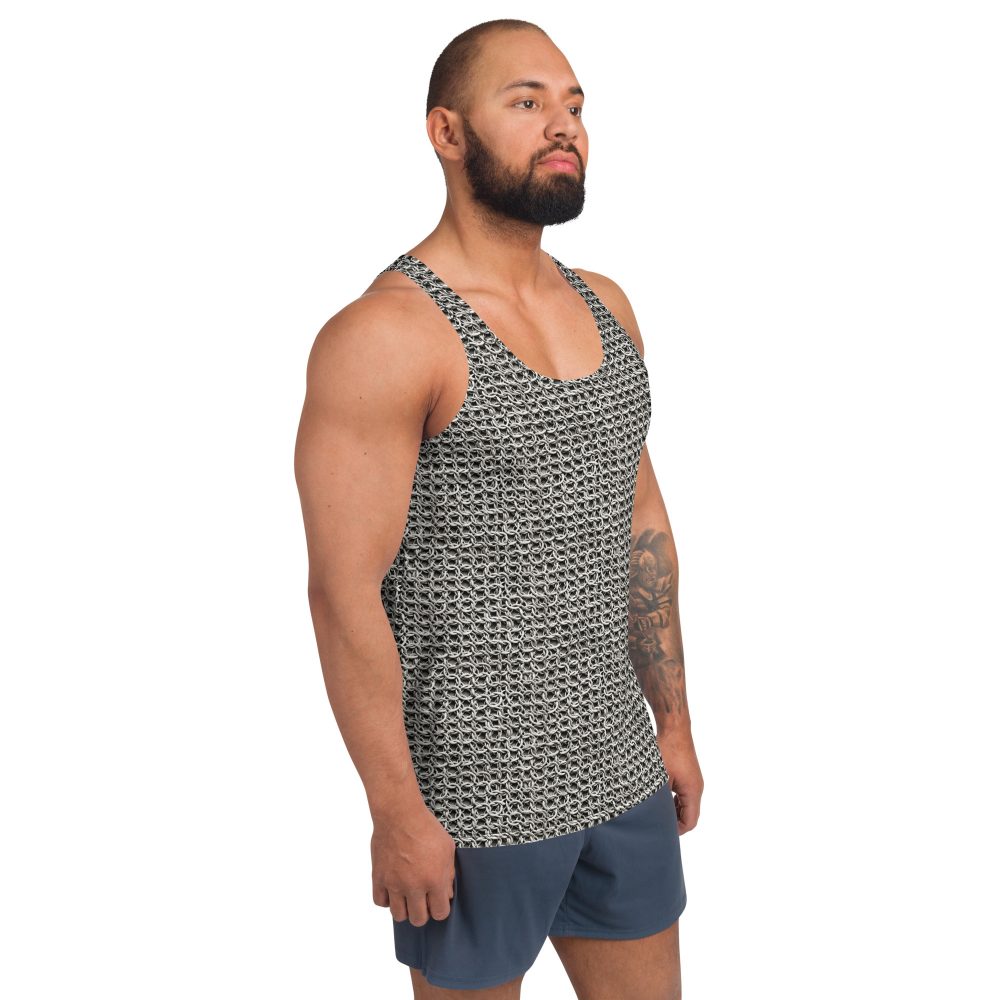 Medieval Chainmail Armor Print Unisex Tank Top - Image 6