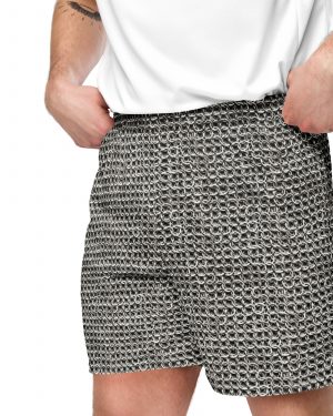 Medieval Chainmail Armor Print Unisex mesh shorts