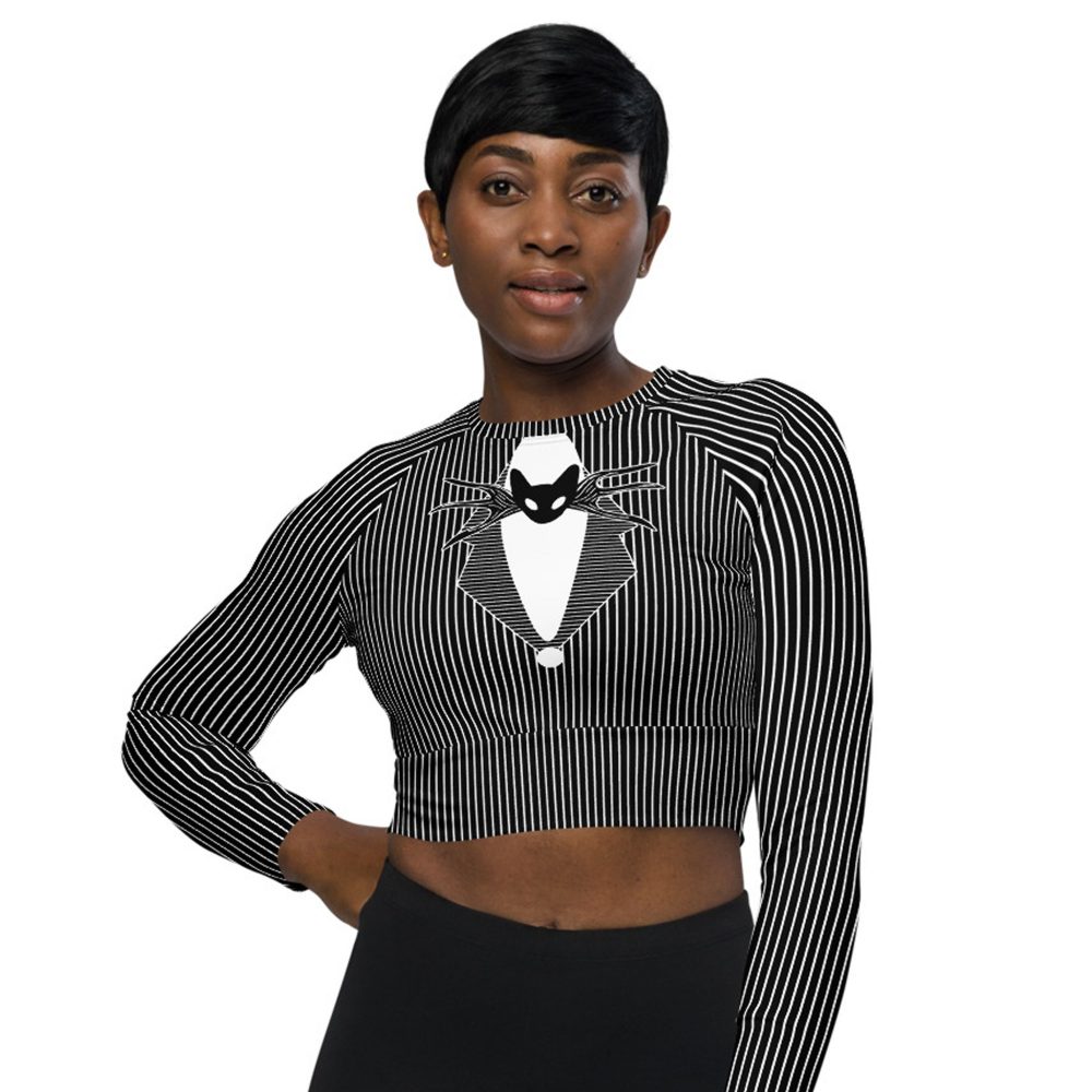Jack Skellington Nightmare Before Christmas Costume Long-Sleeve Crop Top