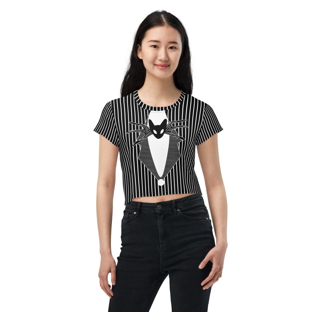 Jack Skellington Nightmare Before Christmas Costume Crop Tee - Image 2