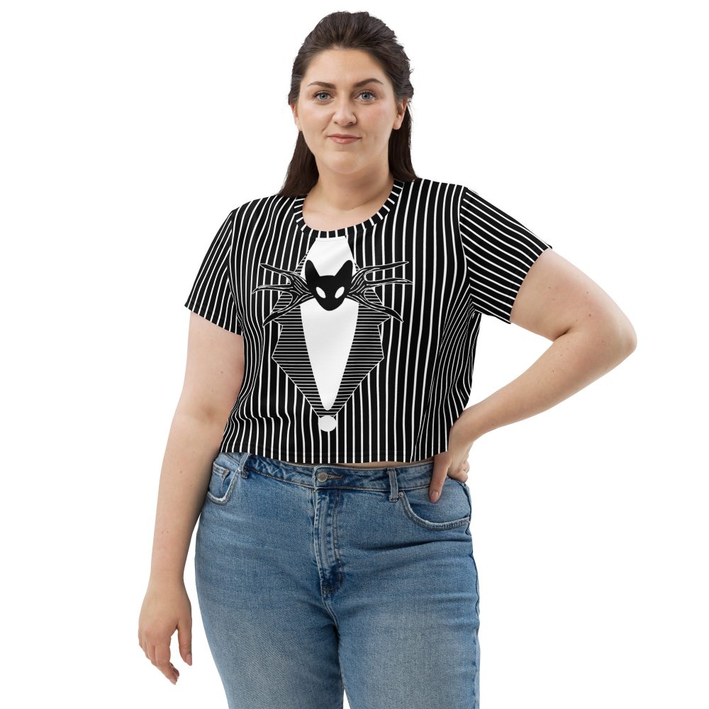 Jack Skellington Nightmare Before Christmas Costume Crop Tee - Image 4