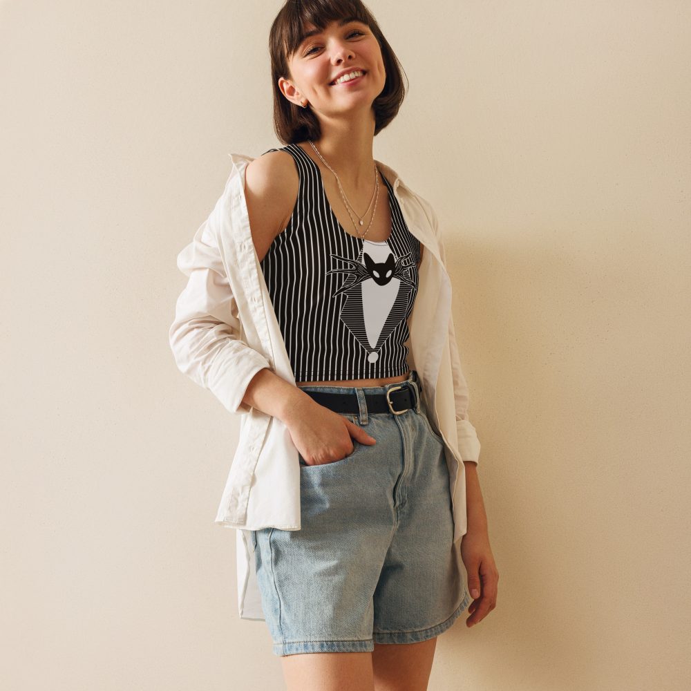 Jack Skellington Nightmare Before Christmas Costume Crop Top - Image 2