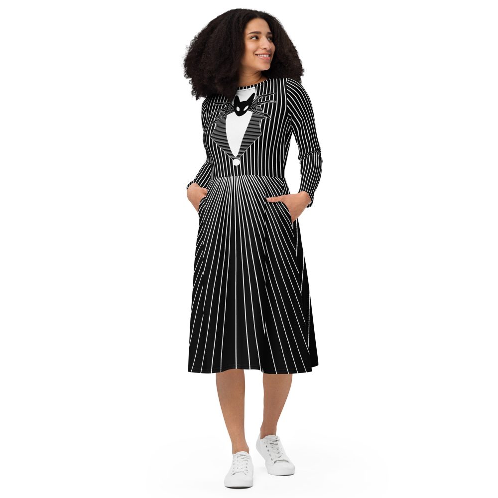 Jack Skellington Nightmare Before Christmas Costume Long Sleeve Dress