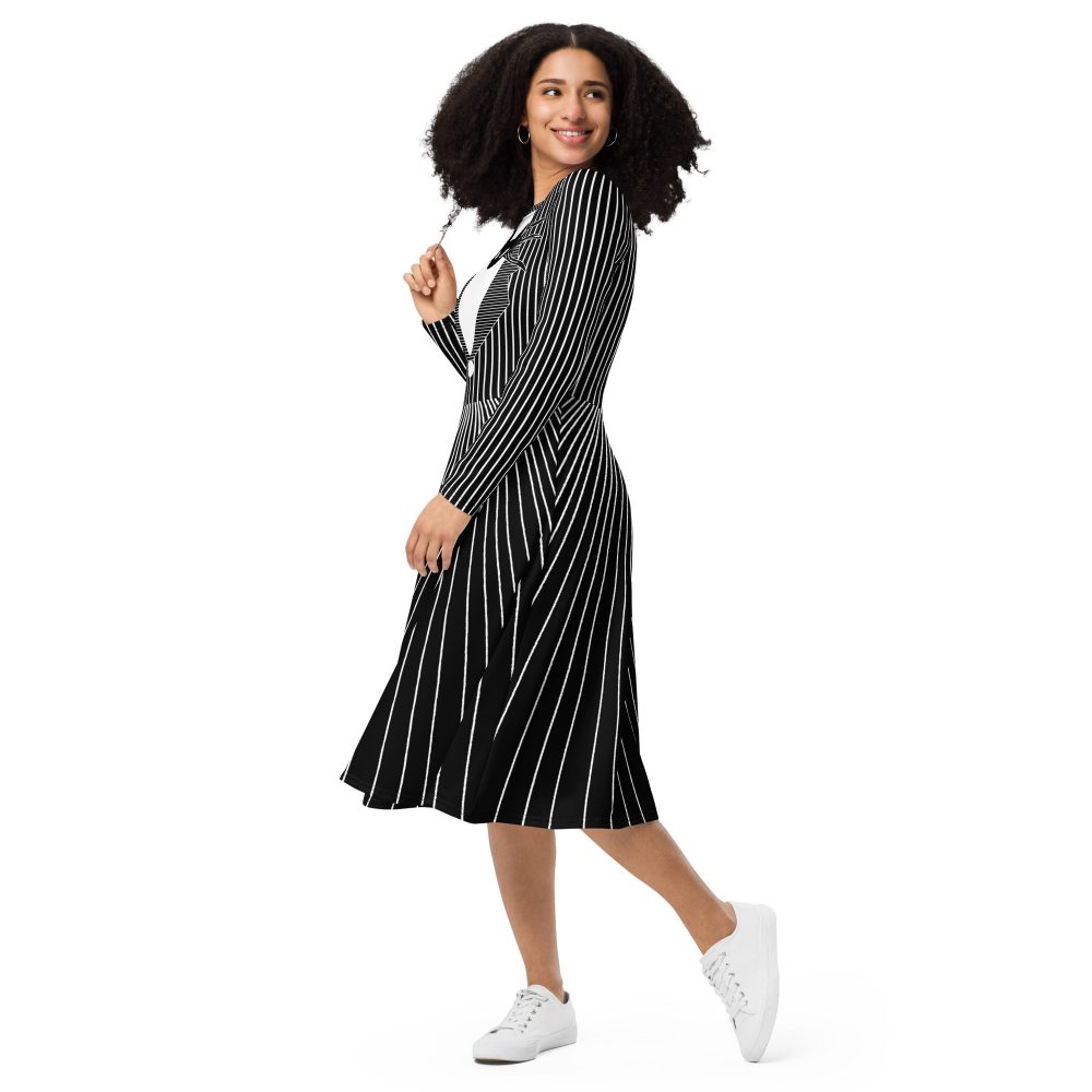 Jack Skellington Nightmare Before Christmas Costume Long Sleeve Dress - Image 9