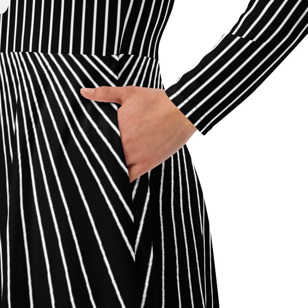 Jack Skellington Nightmare Before Christmas Costume Long Sleeve Dress - Image 4