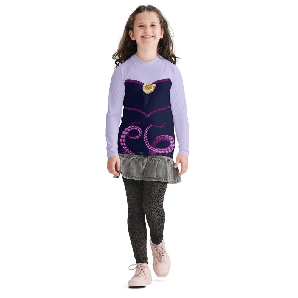 Ursula Costume Sea Witch Octopus Villain Youth Rash Guard - Image 3