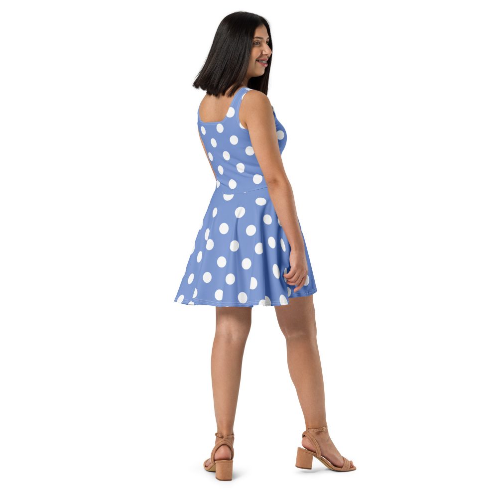 Envy Costume Halloween Cosplay Blue Purple Polka Dot Skater Dress - Image 7
