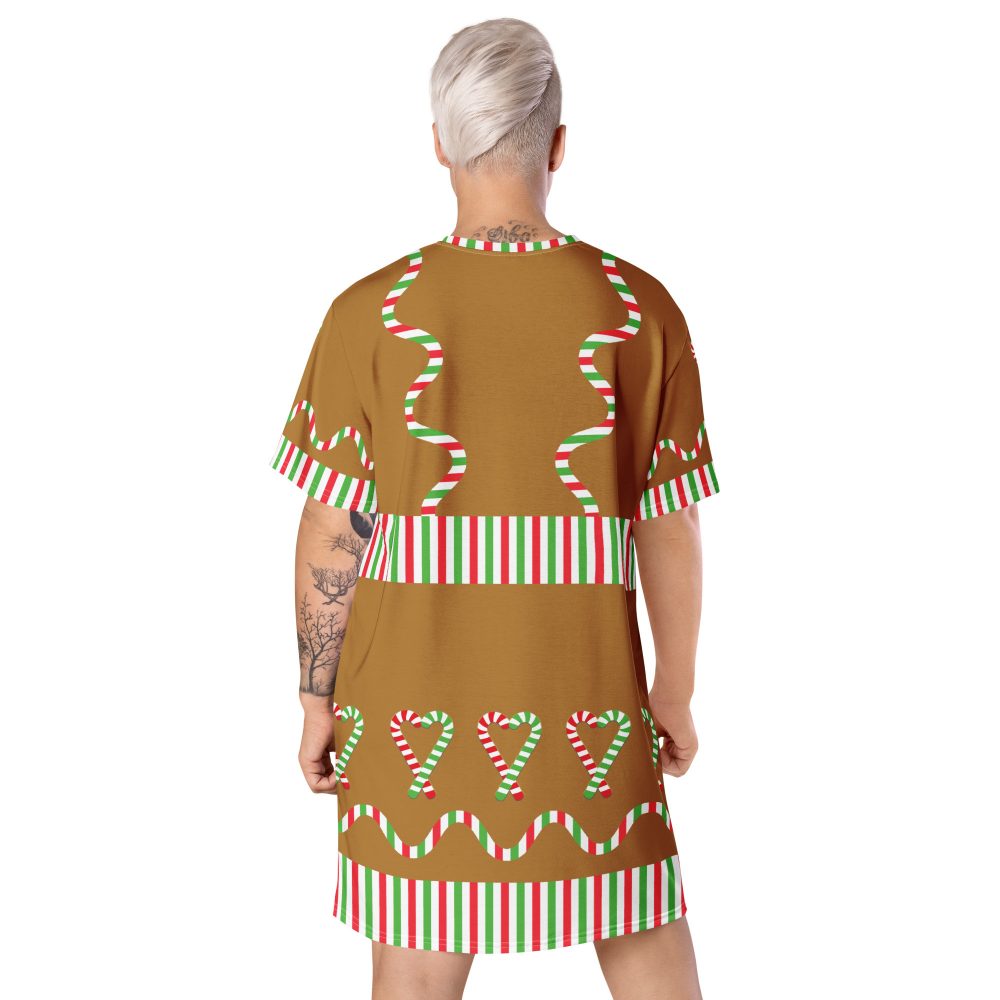 Gingerbread Christmas Candy Costume 2XS - 6XL T-shirt dress - Image 2
