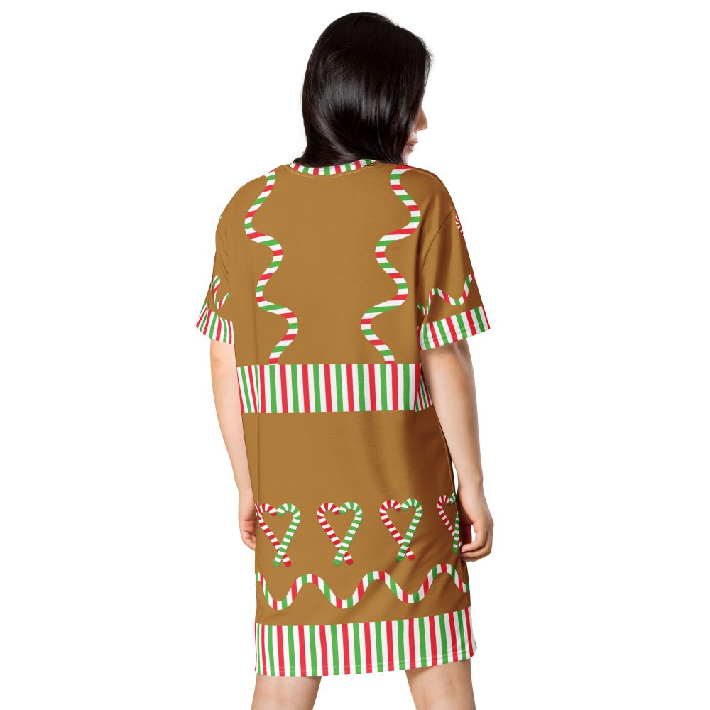 Gingerbread Christmas Candy Costume 2XS - 6XL T-shirt dress - Image 8