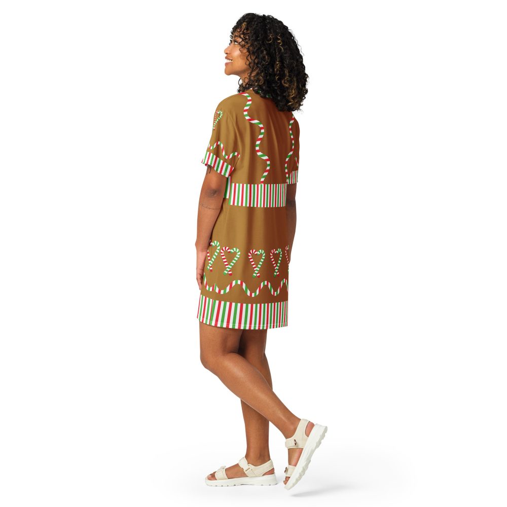 Gingerbread Christmas Candy Costume 2XS - 6XL T-shirt dress - Image 9