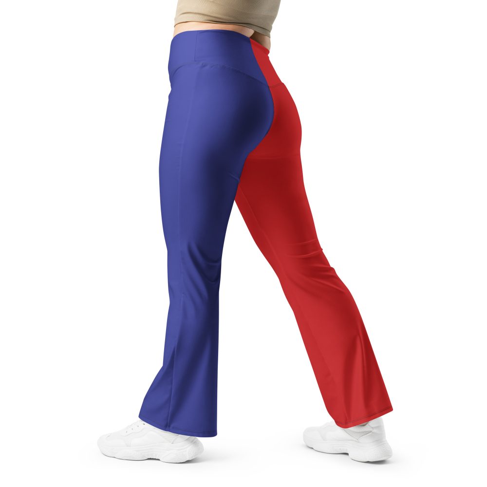 Harlequin Clown Halloween Harley Quinn Cosplay Costume Flare Leggings - Image 2