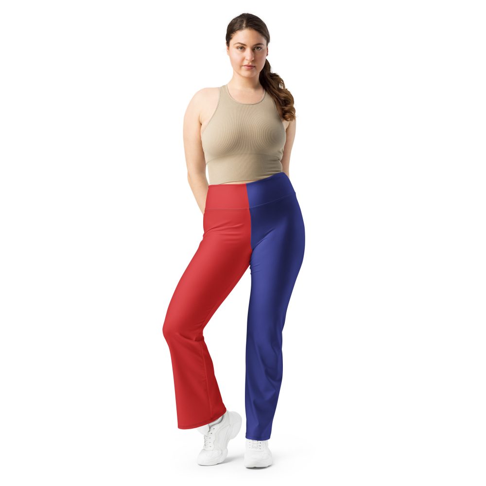 Harlequin Clown Halloween Harley Quinn Cosplay Costume Flare Leggings - Image 7