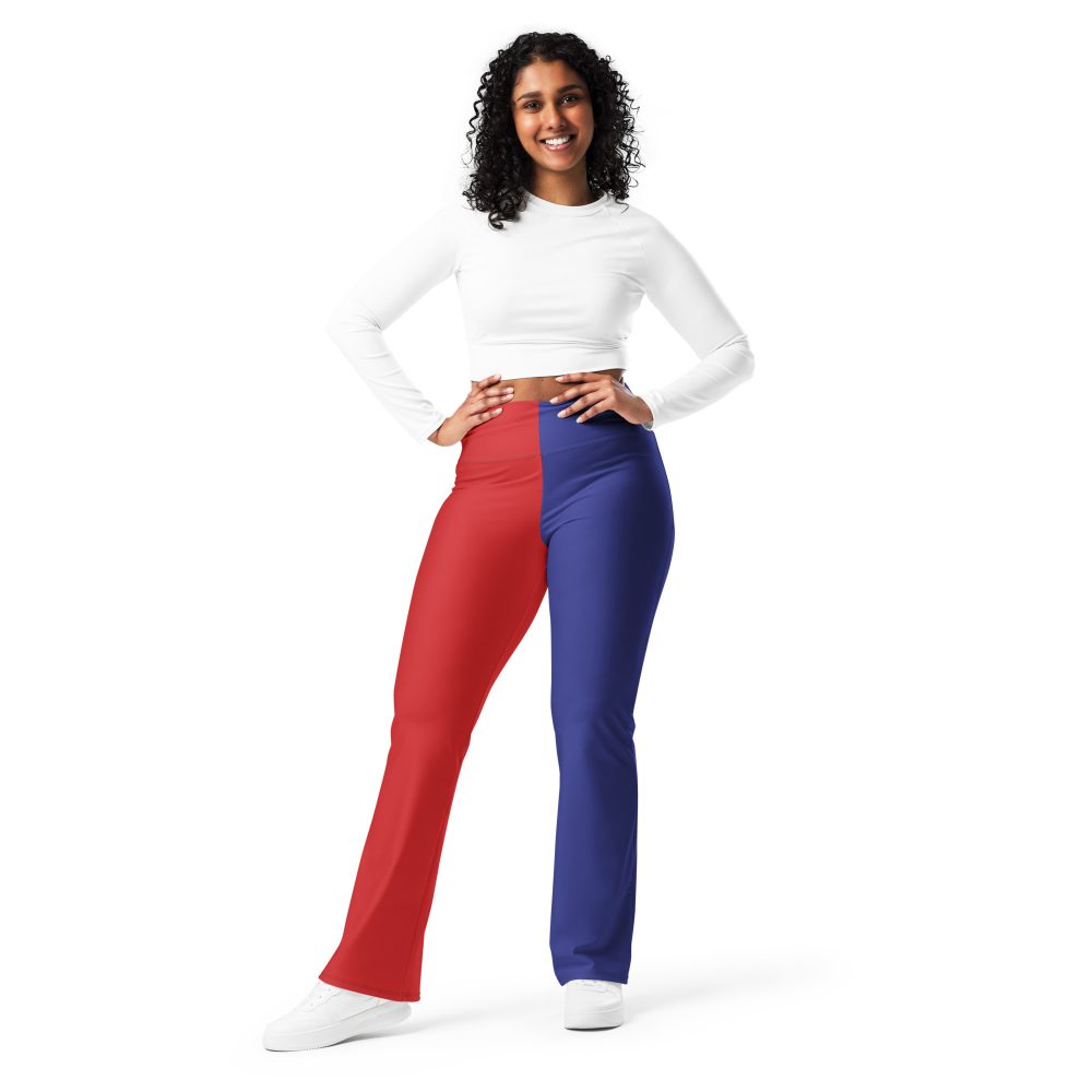 Harlequin Clown Halloween Harley Quinn Cosplay Costume Flare Leggings