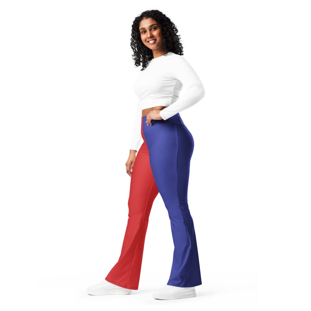 Harlequin Clown Halloween Harley Quinn Cosplay Costume Flare Leggings - Image 3